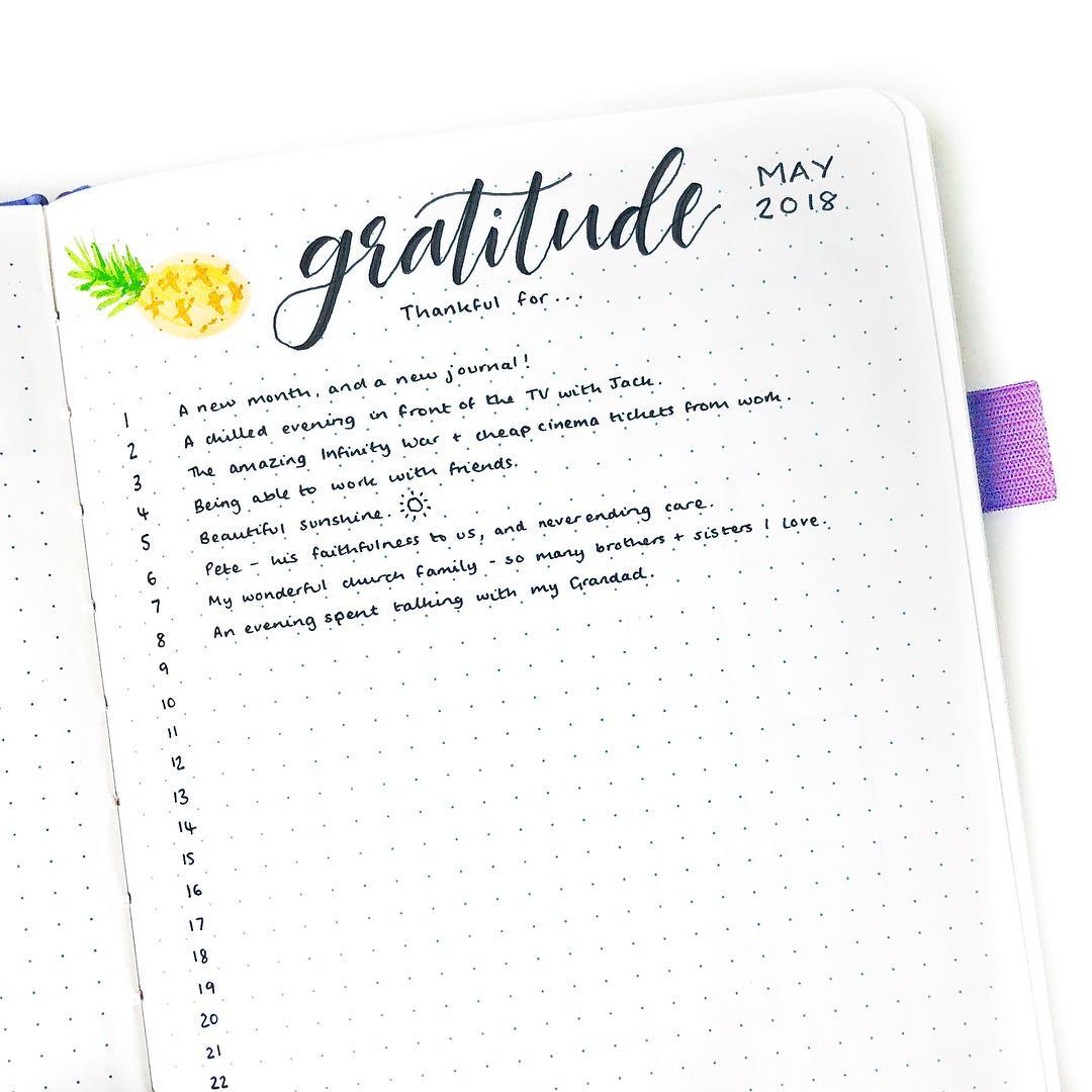 bullet journal gratitude logs, gratitude logs, gratitude layout ideas, bujo gratitude logs