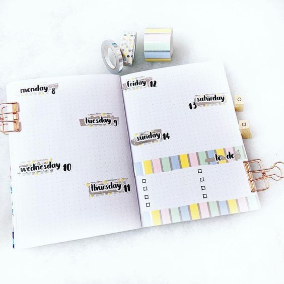washi tape ideas for bullet journal