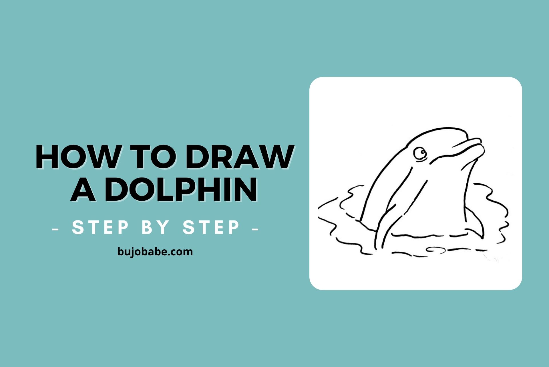 how to draw a dolphin, step by step