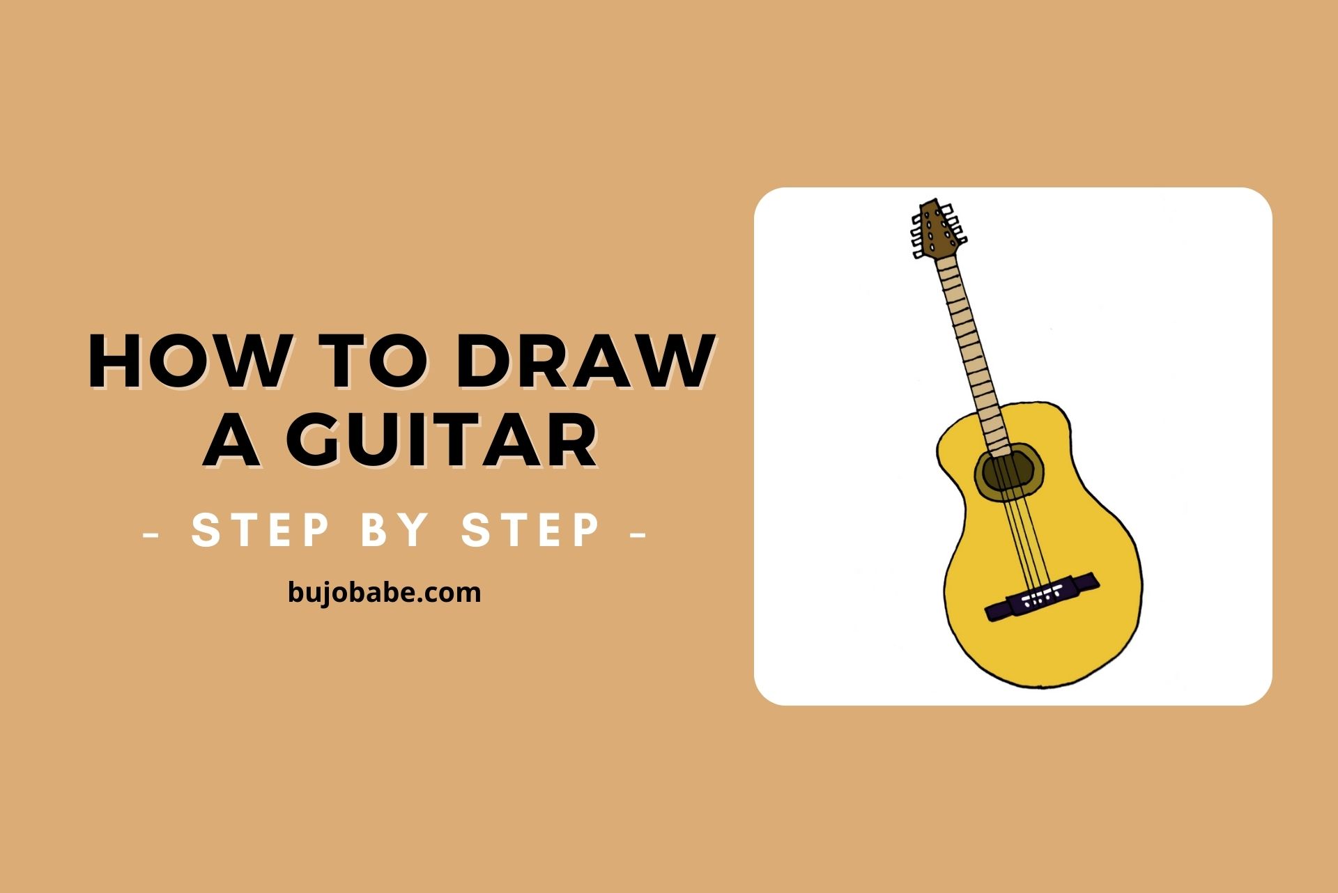 how to draw a guitar step by step