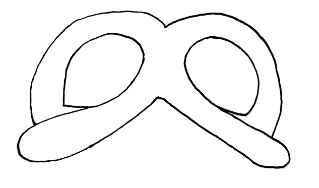 How to draw a pretzel step 4