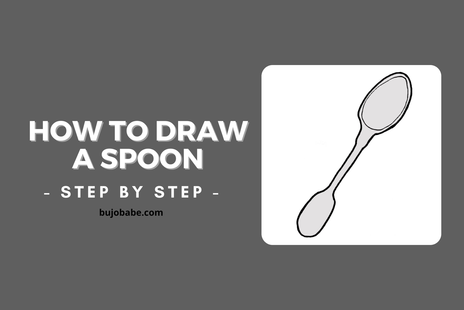how to draw a spoon step by step