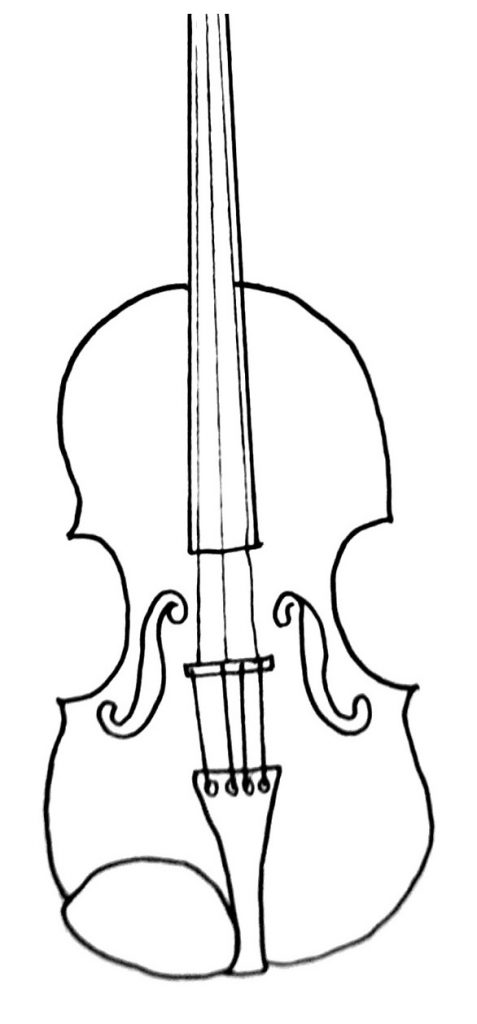 how to draw a violin step 7