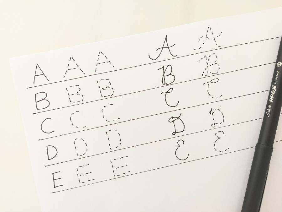 Using practice sheets to improve your handwriting