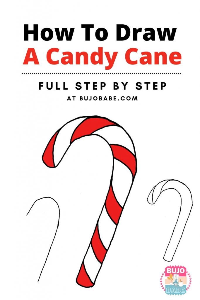 candy cane drawing tutorial