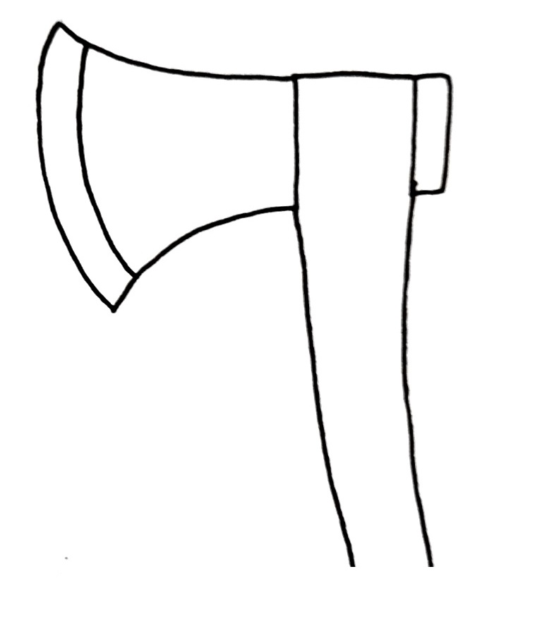 how to draw an axe step 5