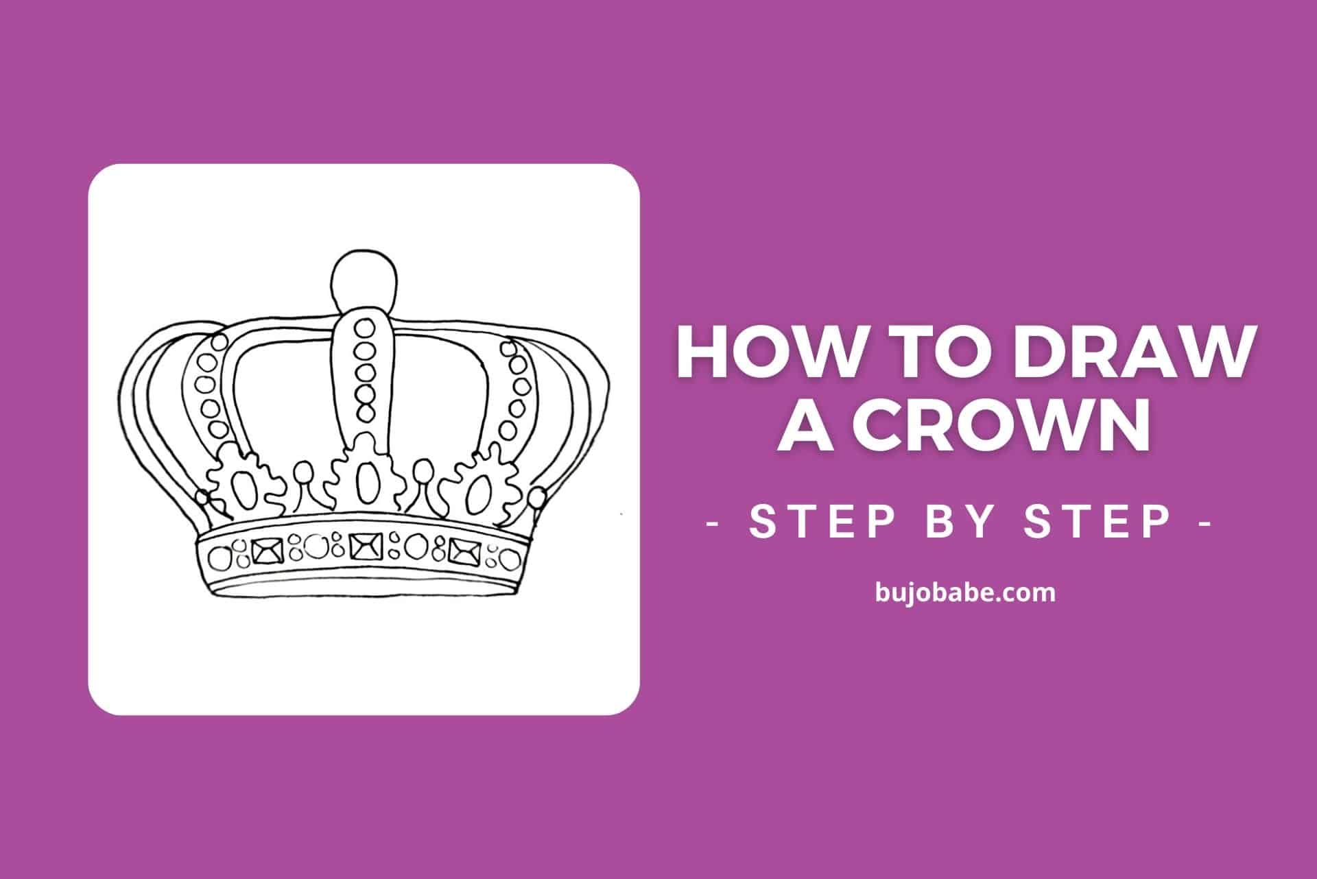 how to draw a crown step by step