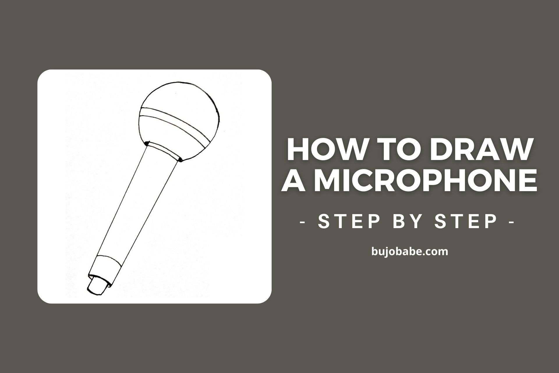 how to draw a microphone step by step