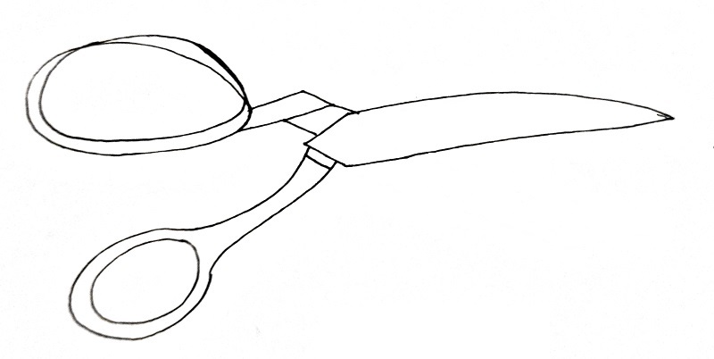 How To Draw A Scissors Step 6