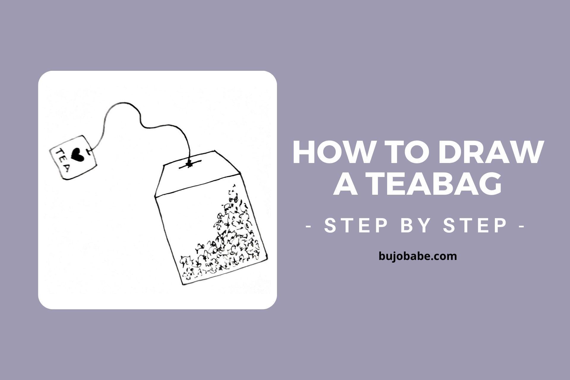 how to draw a teabag step by step