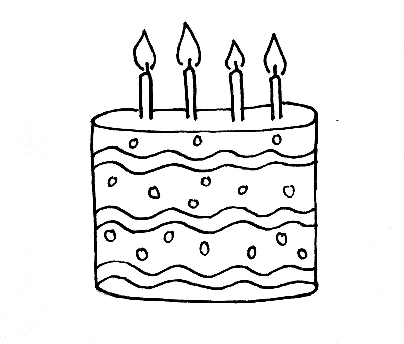 How To Draw A Birthday Cake (Step By Step Tutorial) - Bujo Babe